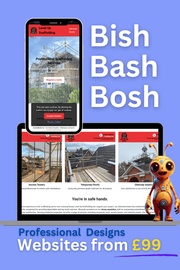 A modern website design showcasing a user-friendly interface and flashy colors.
